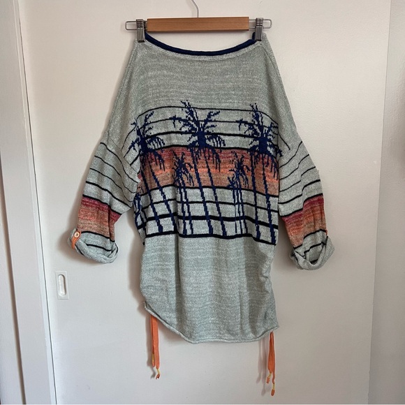 FREE PEOPLE Palm Breeze 3/4 Sleeve Pullover Knit Sweater Size XS - Picture 3 of 4